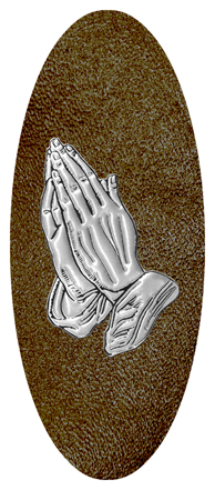 Silver Praying Hands Shimmer Brown